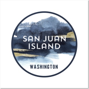 San Juan Island, Washington Watercolor Design Posters and Art